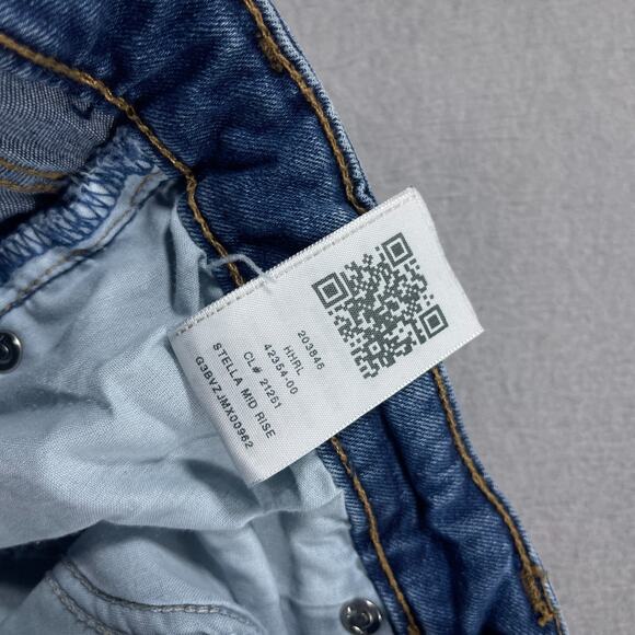 True Religion Stella Jeans Women 32 Mid Rise‎ Skinny Blue Denim Raw Hem Stretch - Picture 12 of 13